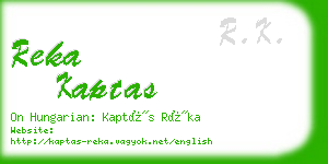 reka kaptas business card